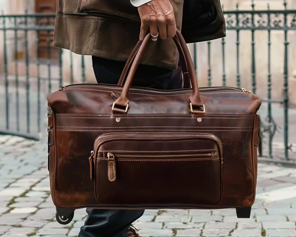 carry on bag leather